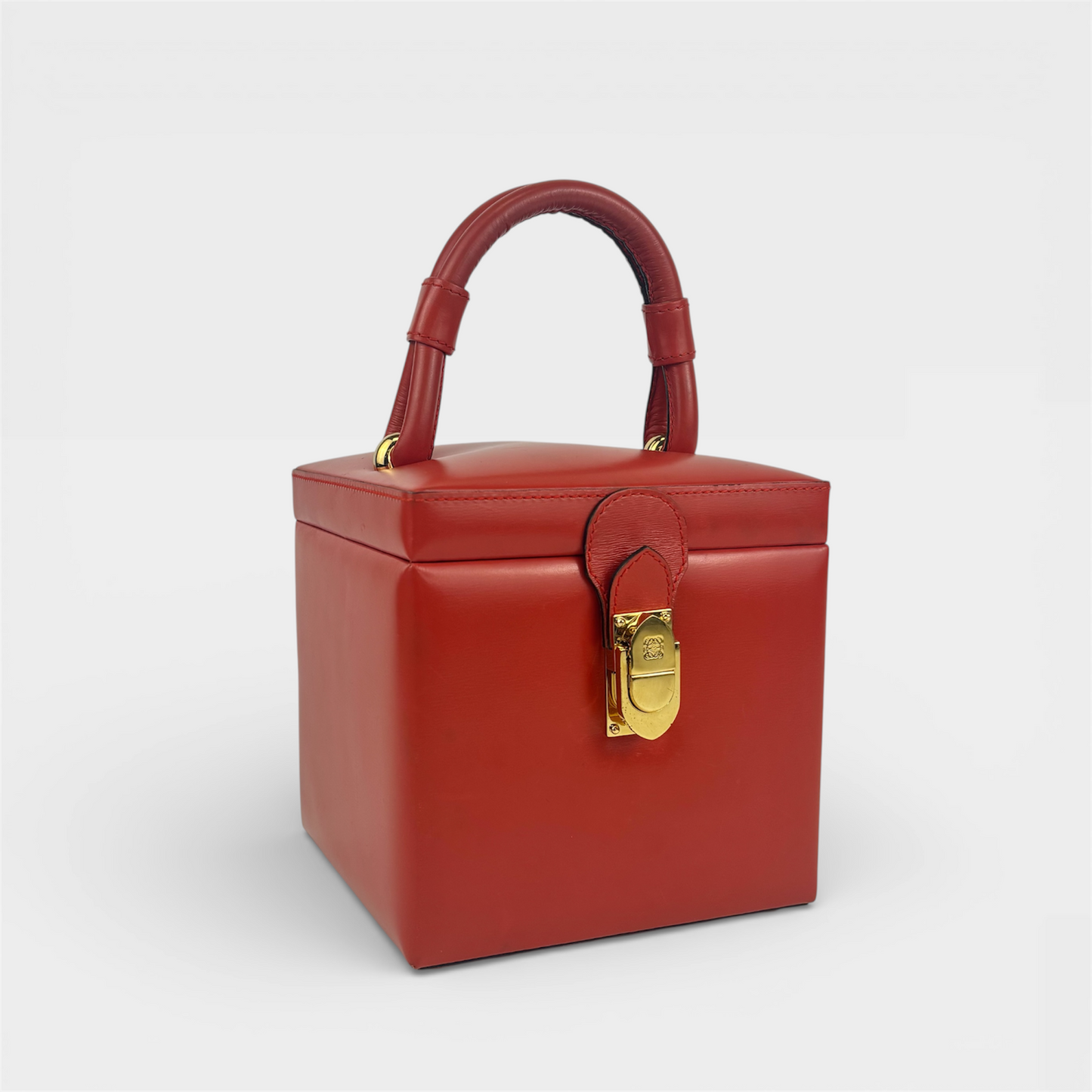 Vintage Vanity Case in Red Leather