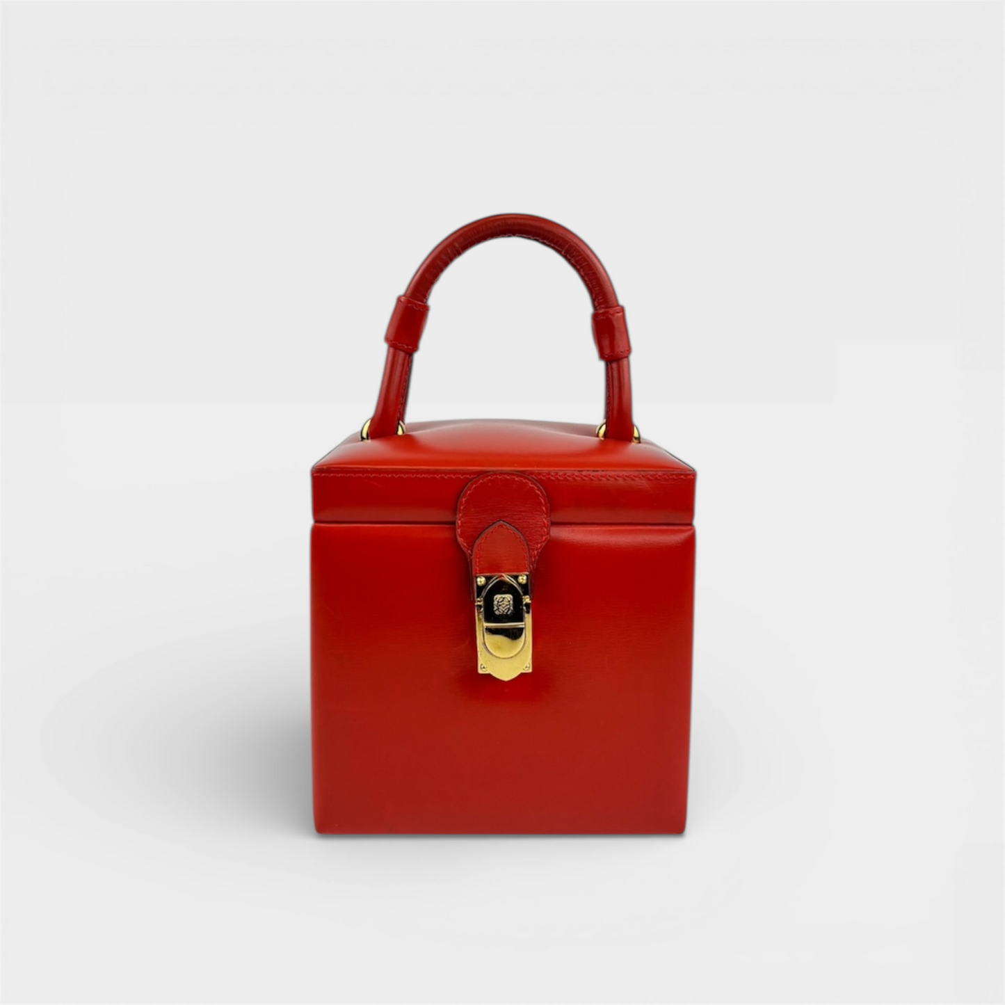 Vintage Vanity Case in Red Leather