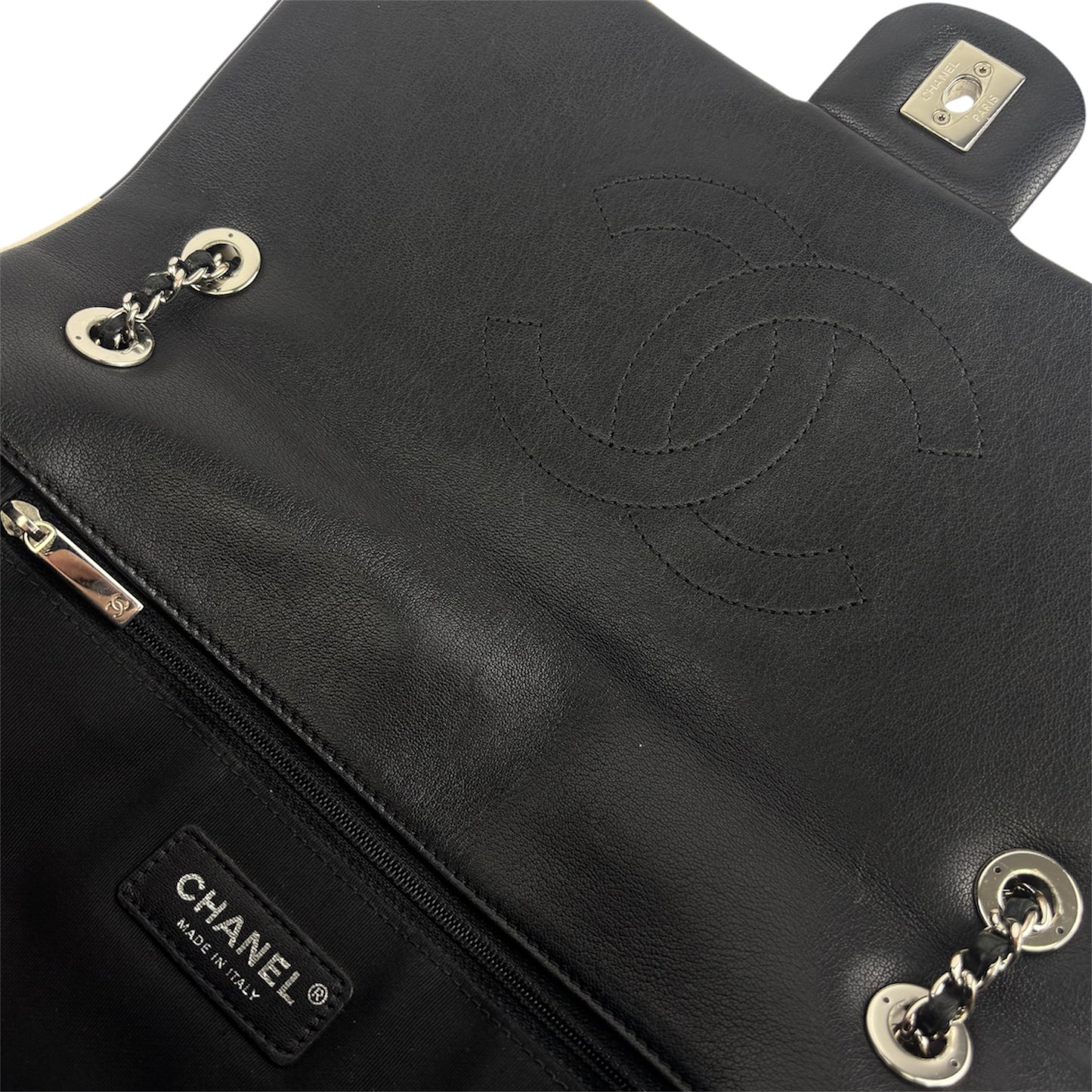 Jumbo Cuba Colour Single Flap in Quilted Lambskin with Multicolour Trim