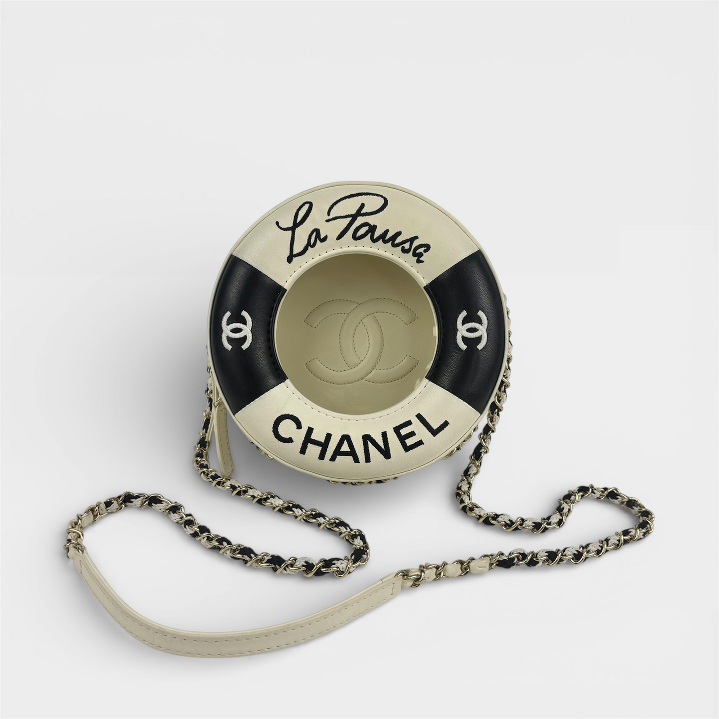 La Pausa Coco Lifesaver Bag in White Lambskin