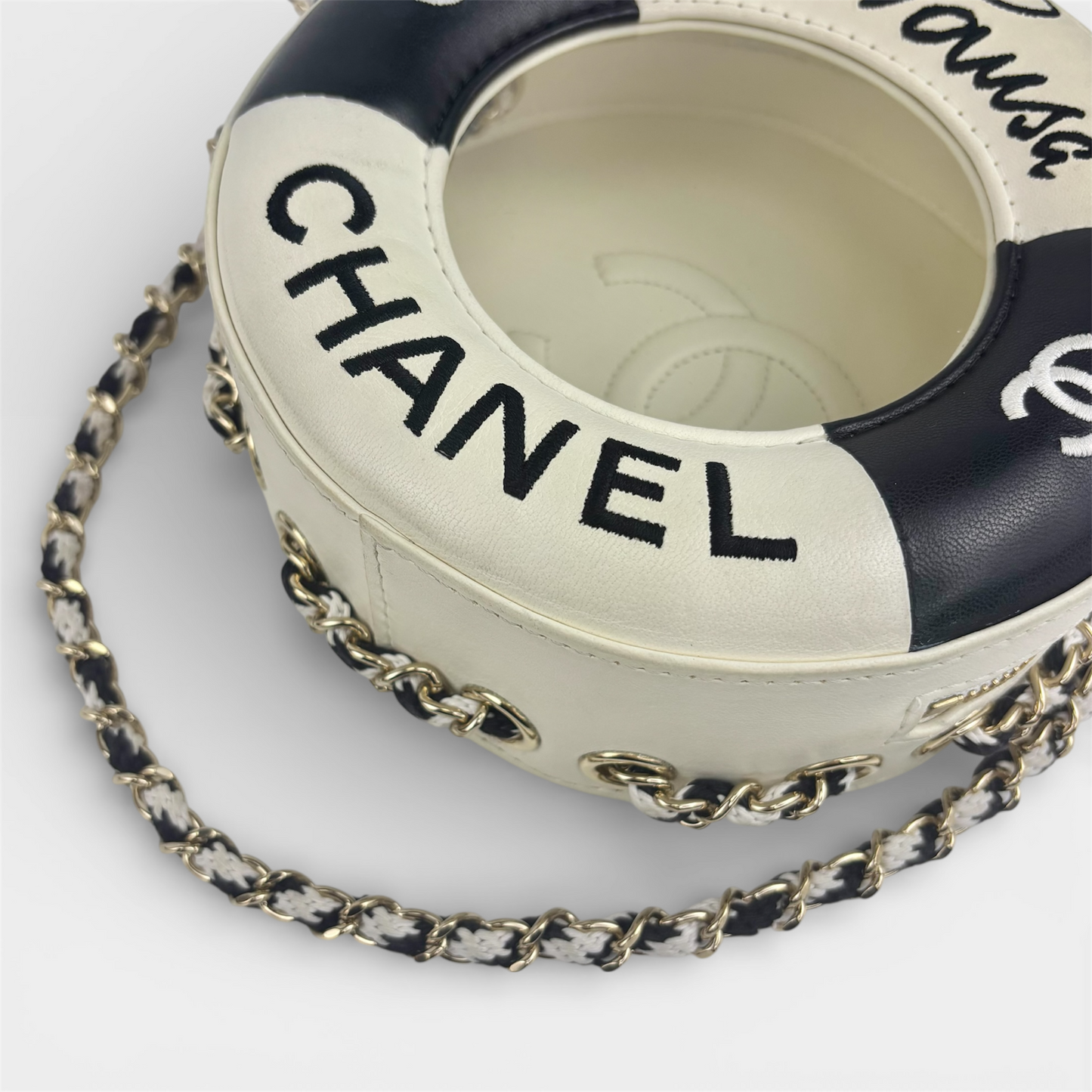 La Pausa Coco Lifesaver Bag in White Lambskin