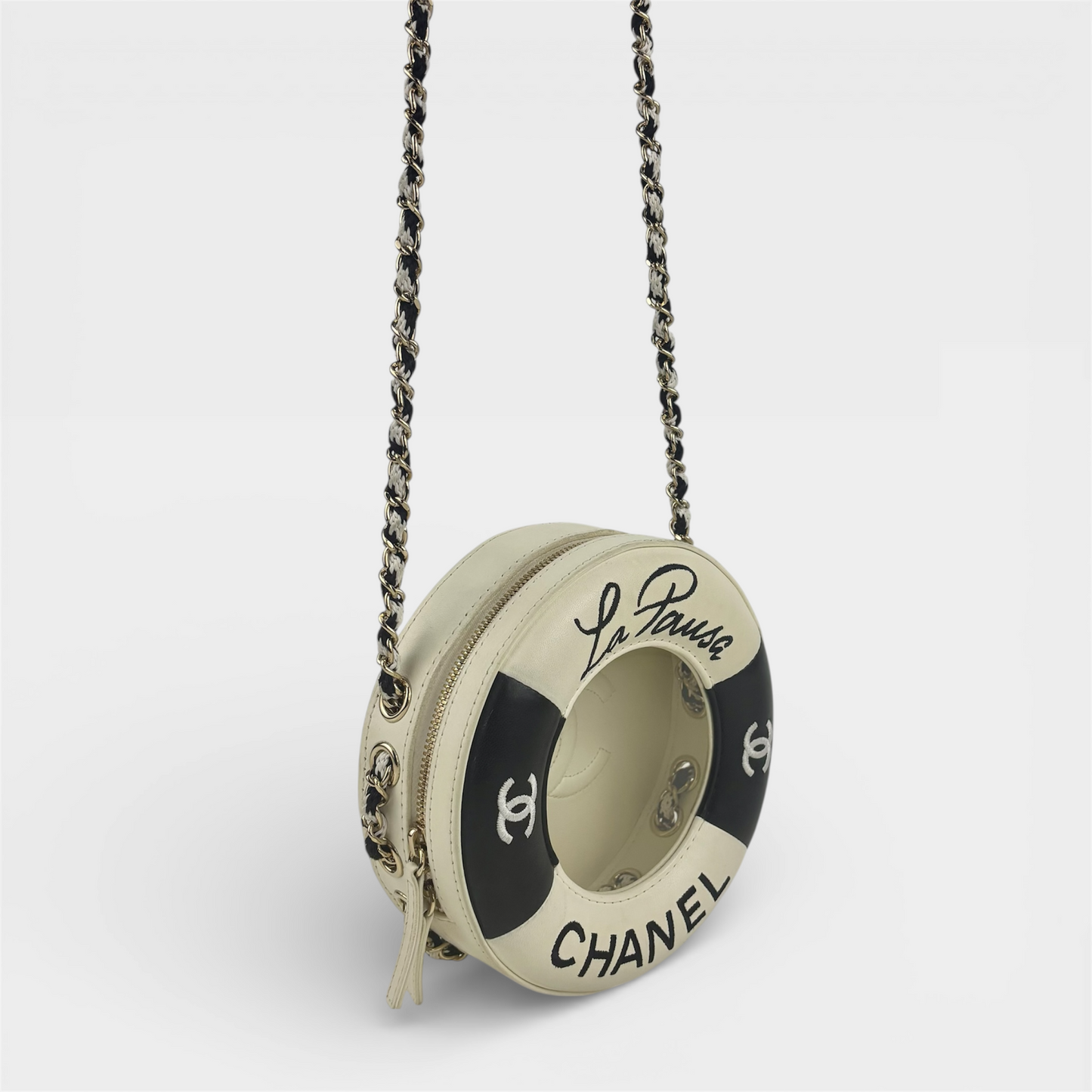 La Pausa Coco Lifesaver Bag in White Lambskin