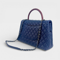 Coco Caviar Top Handle Bag in Navy