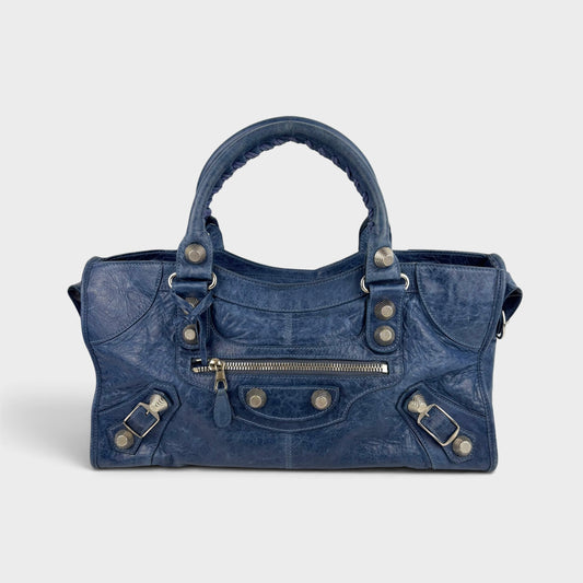 Part Time Blue Leather Two-Way City Bag