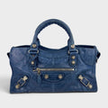 Part Time Blue Leather Two-Way City Bag