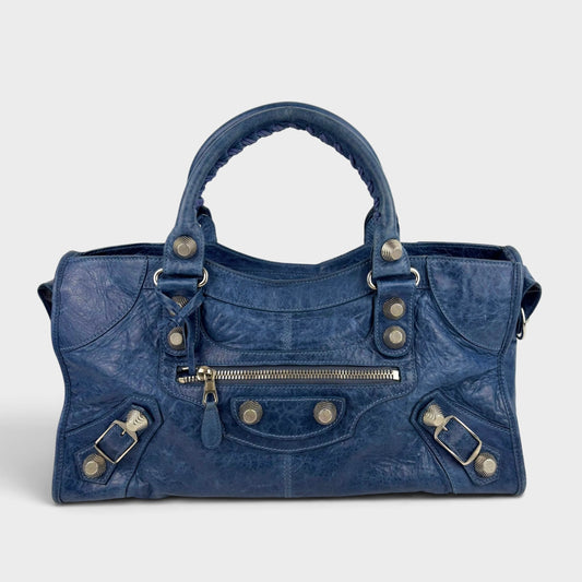 Part Time Blue Leather Two-Way City Bag