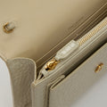 Sunset Small Bag in Cream Croc-Embossed Leather