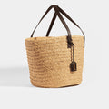 Panier Raffia Basket Bag with Brown Leather Trim