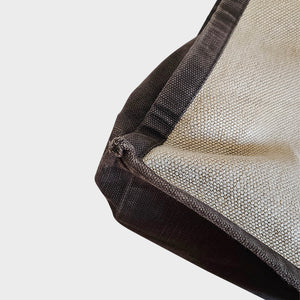 SAINT LAURENT Rive Gauche Leather-Trimmed Linen-Canvas Tote in Brown [ReSale]