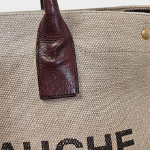 Load image into Gallery viewer, SAINT LAURENT Rive Gauche Leather-Trimmed Linen-Canvas Tote in Brown [ReSale]