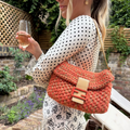 Vintage Crochet Baguette Bag in Orange