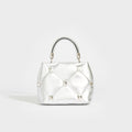 Garavani Roman Stud Small Quilted Leather Tote in Silver