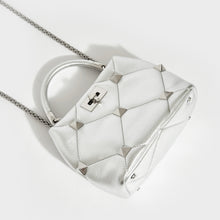 Load image into Gallery viewer, VALENTINO Garavani Roman Stud Small Quilted Leather Tote in Silver