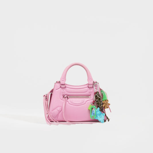 Mini Neo Classic City Leather Bag in Rose with Charms