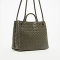 Medium Andiamo Intrecciato Leather Bag in Green