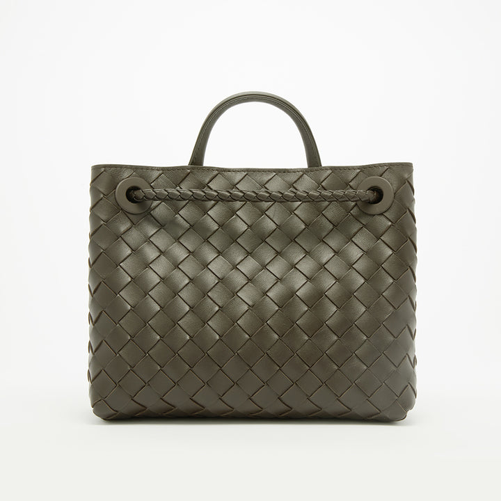 Medium Andiamo Intrecciato Leather Bag in Green