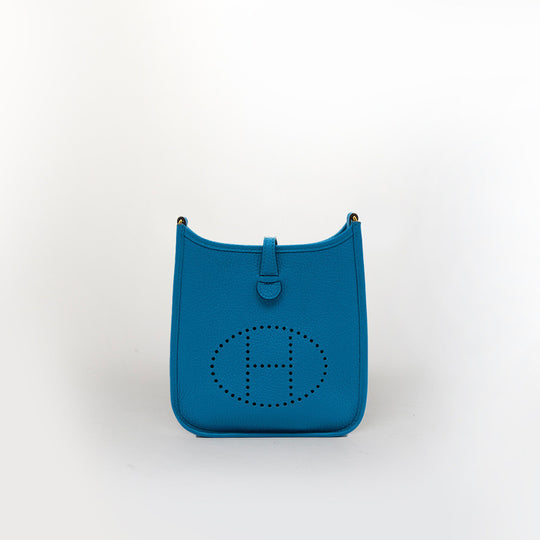 Mini Evelyne Bag in Bleu Zellige Clemence Leather
