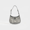 Cleo Satin Shoulder Bag with Crystals