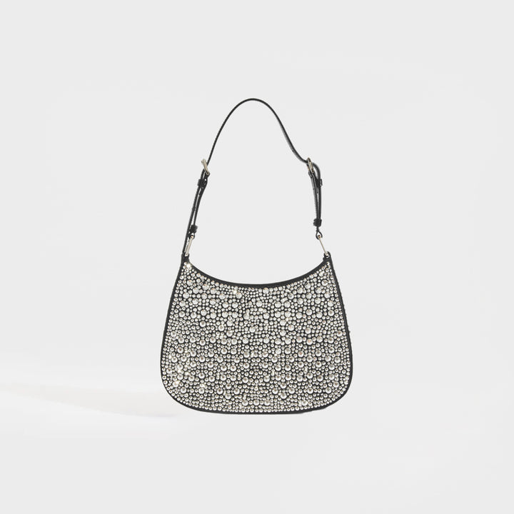 Cleo Satin Shoulder Bag with Crystals