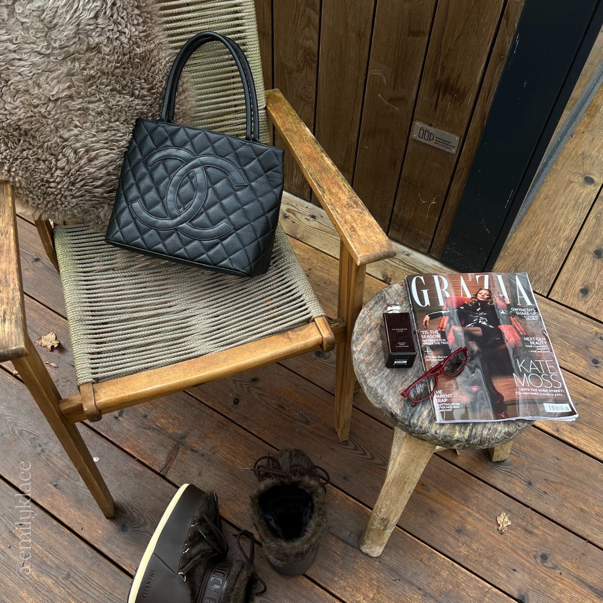 Medallion Tote Bag in Black Caviar with Silver Hardware 2000 - 2002