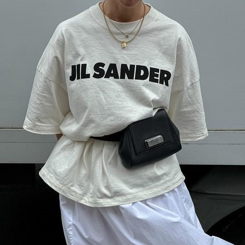 Geometric Leather Belt Bag in Black [ReSale]