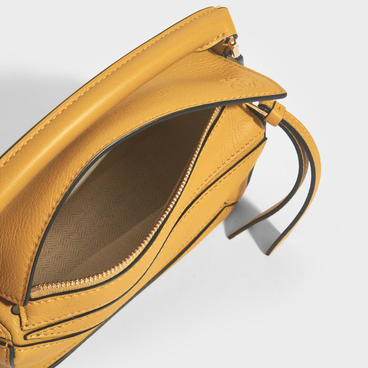 Mini Puzzle Bag in Mustard Leather