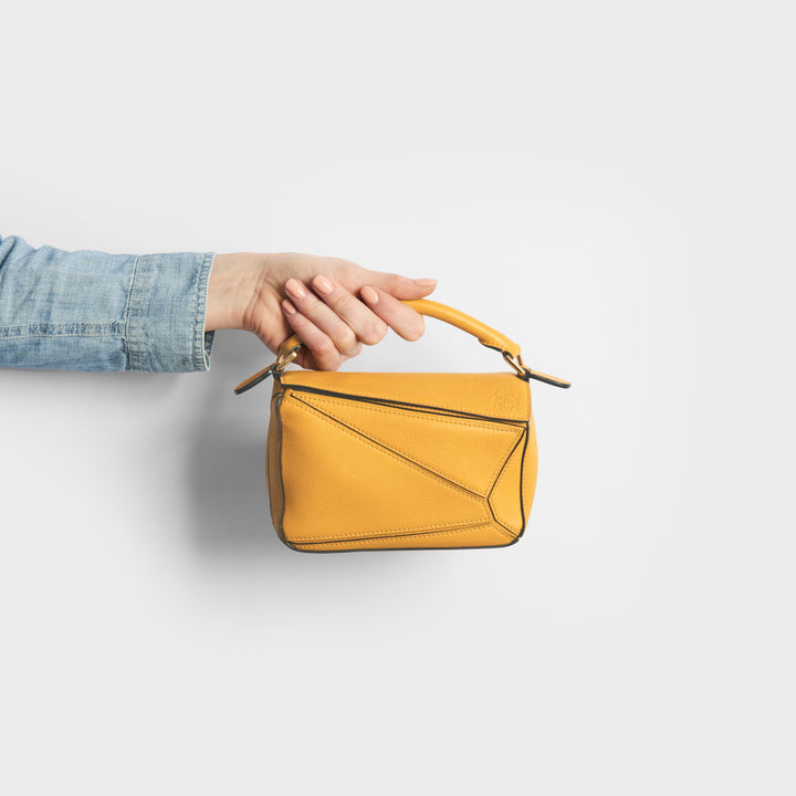 Mini Puzzle Bag in Mustard Leather