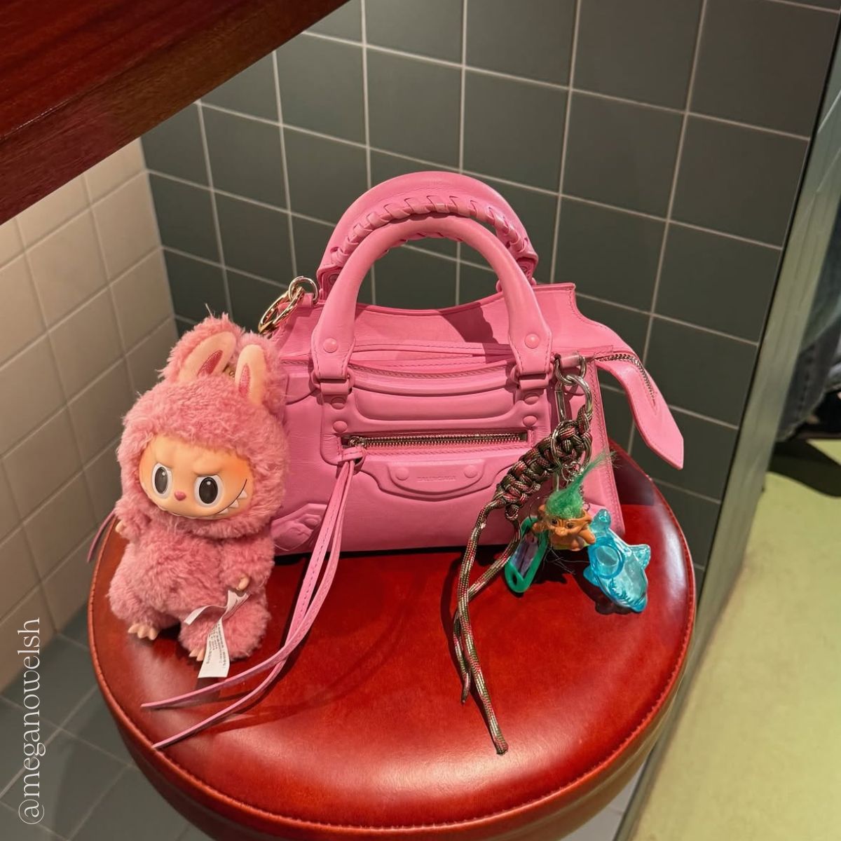 Mini Neo Classic City Leather Bag in Rose with Charms