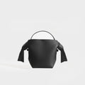 Musubi Mini Knotted Leather Crossbody Bag in Black