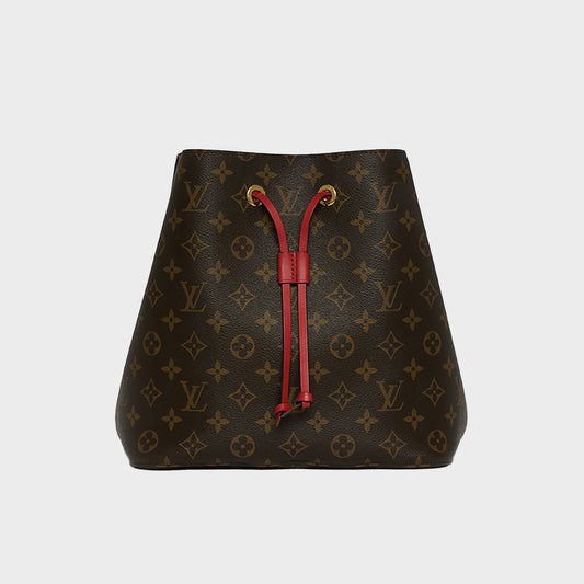 NéoNoé MM Bucket Bag in Monogram Canvas and Red