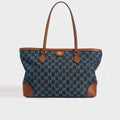Ophidia GG Medium Tote in Blue and Ivory Denim