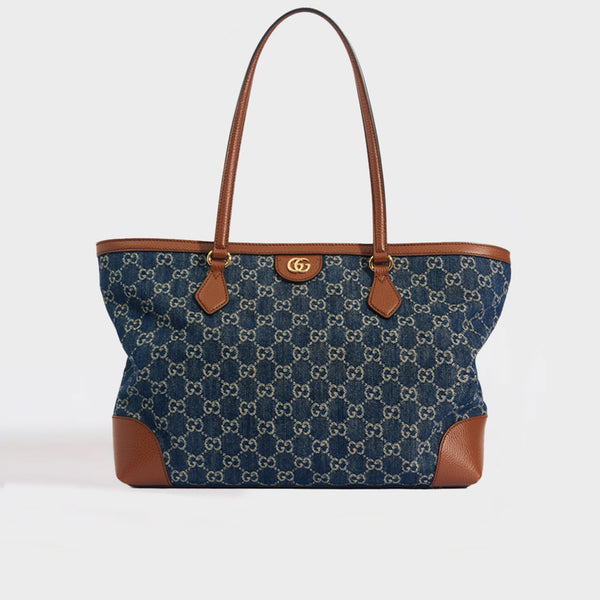 GUCCI Ophidia GG Medium Tote Blue Ivory Denim | COCOON