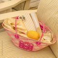 Small Anagram Basket Bag in Fuchsia