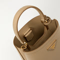 Small Panier Tote Bag in Beige Saffiano Leather