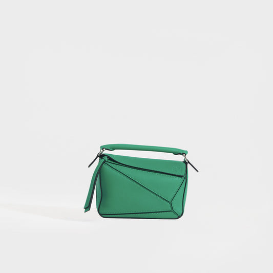Mini Puzzle Shoulder Bag in Jungle Green Leather