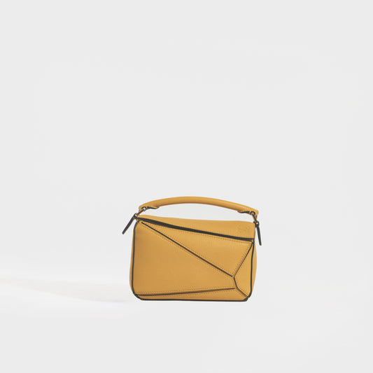 Mini Puzzle Shoulder Bag in Mustard Leather