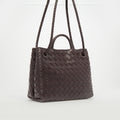 Small Andiamo Intrecciato Leather Bag in Fondant