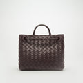 Small Andiamo Intrecciato Leather Bag in Fondant