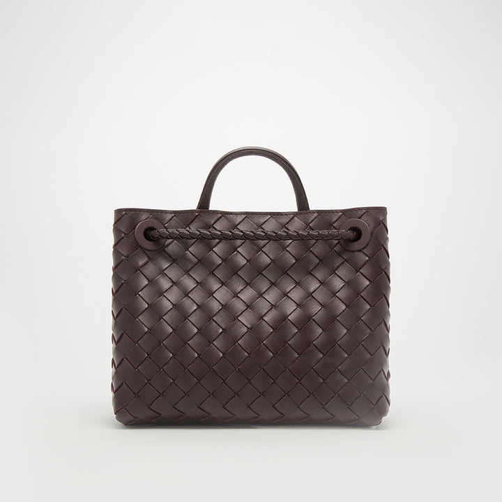 Small Andiamo Intrecciato Leather Bag in Fondant