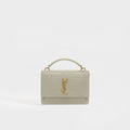 Sunset Small Bag in Cream Croc-Embossed Leather