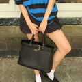Buckle Medium Leather Shoulder Bag