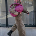 Intrecciato Leather Shoulder Bag in Purple