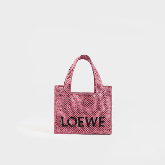 X Paula's Ibiza Mini Raffia Tote in Pink