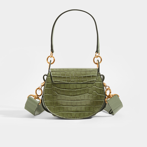 CHLOÉ Small Tess Mock Croc in Misty Forest