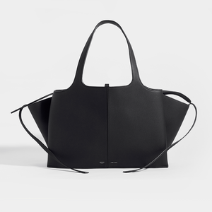 CELINE Medium Tote Bag in Black Grained Leather