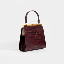 Load image into Gallery viewer, MANSUR GAVRIEL Elegant Croc-Effect Leather Frame Bag in Brown