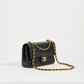 Vintage Classic Double Flap Bag in Black Lambskin
