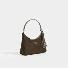 Load image into Gallery viewer, Side view of PRADA Re-Edition Hobo Bag in Camo Green