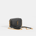 Lou Camera Mini Bag in Black  Leather with Gold Hardware