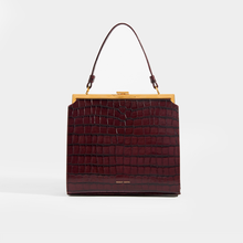 Load image into Gallery viewer, MANSUR GAVRIEL Elegant Croc-Effect Leather Frame Bag in Brown